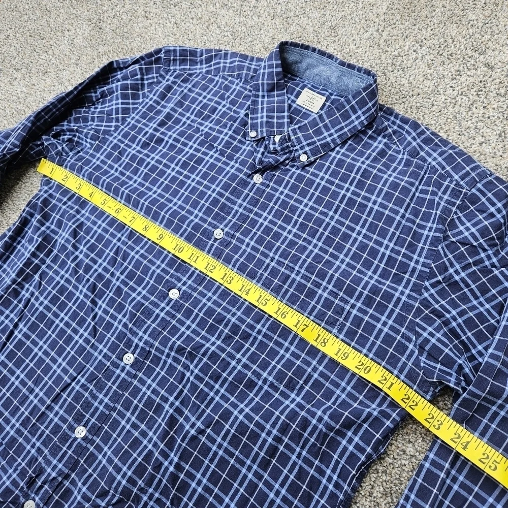 J. Crew Vintage Classic Blue White Button Down Long Sleeve Shirt Mens Size Large